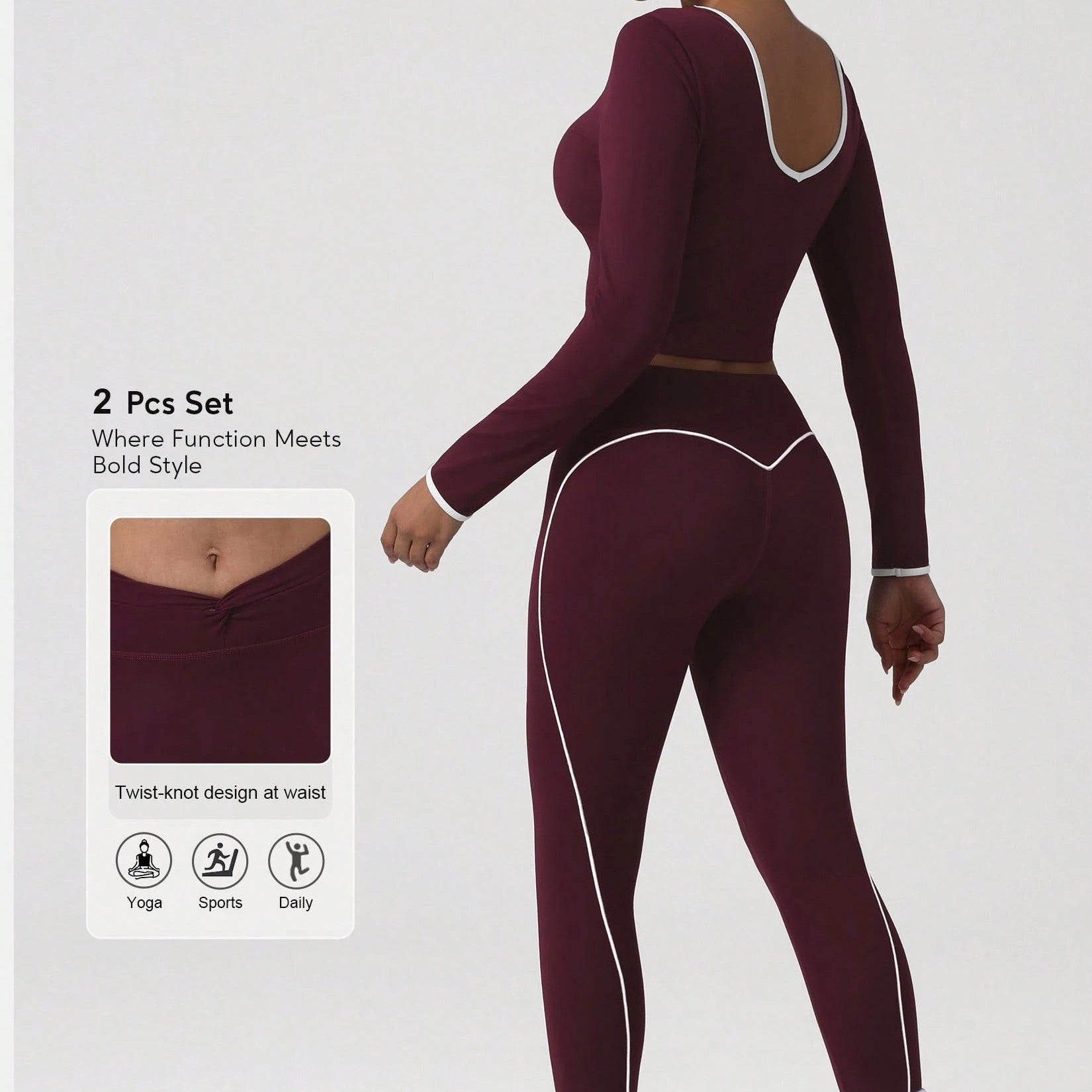 Conjunto deportivo con ribetes en contraste