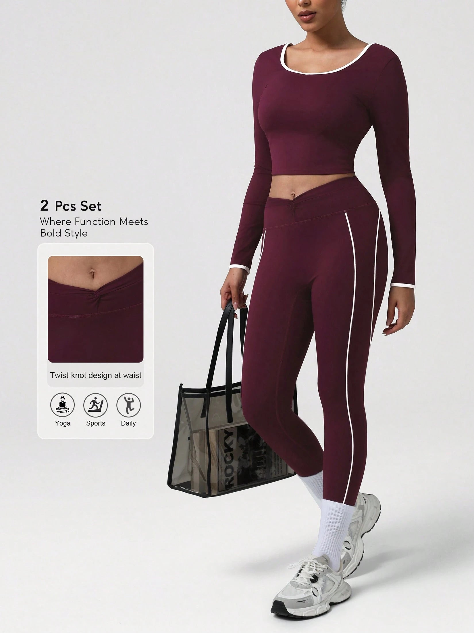 Conjunto deportivo con ribetes en contraste