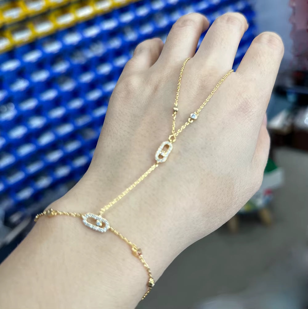 Pulsera de cadena de eslabones con detalle de cristal