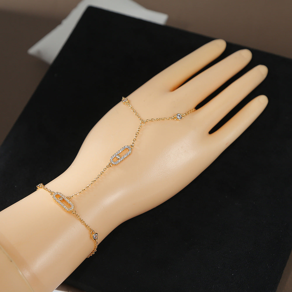 Pulsera de cadena de eslabones con detalle de cristal