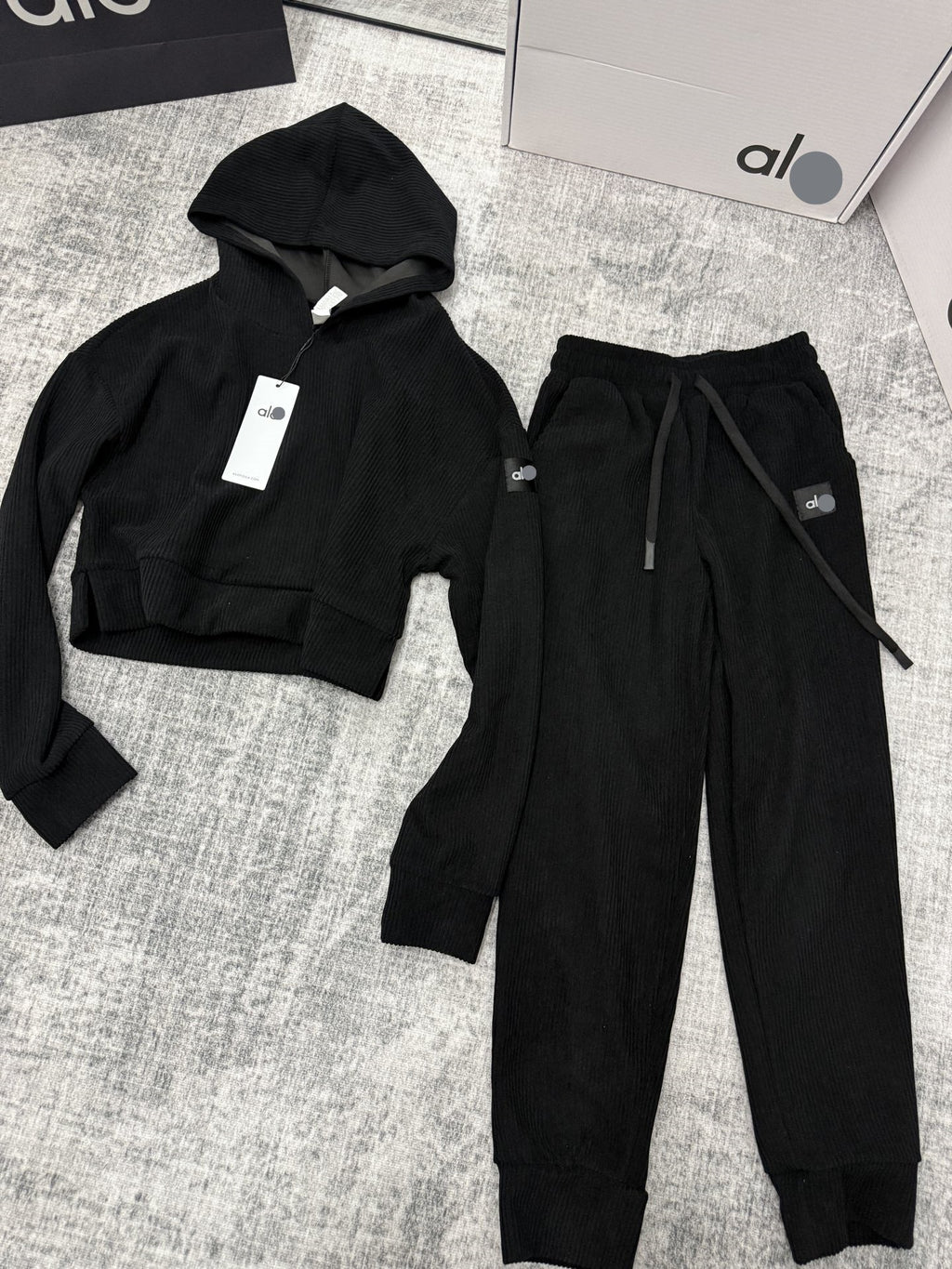 Two-piece corduroy lounge set