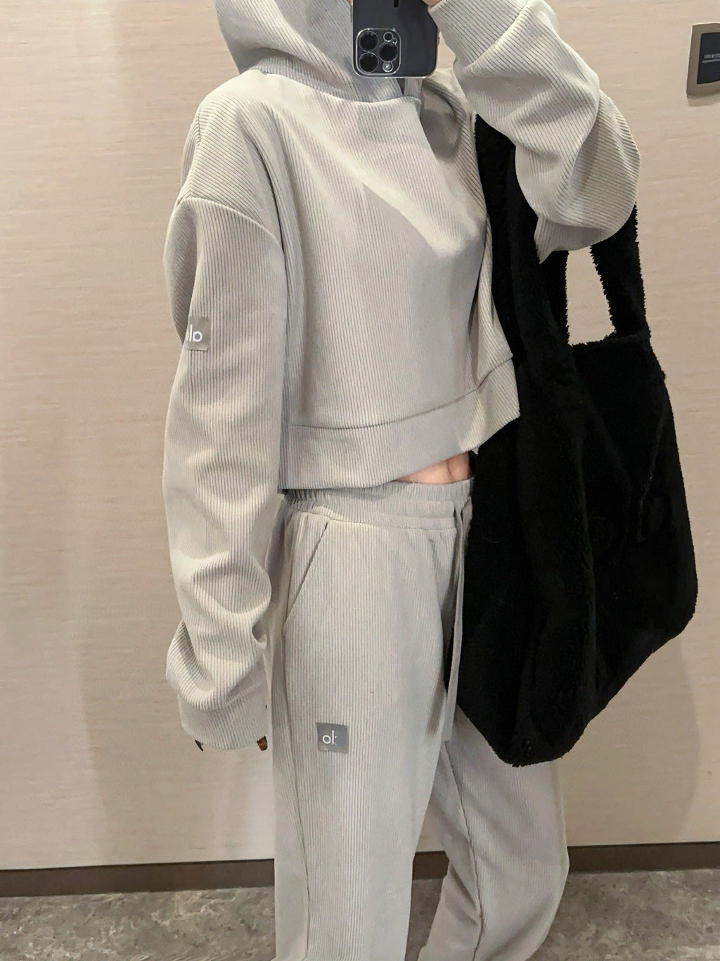 Two-piece corduroy lounge set