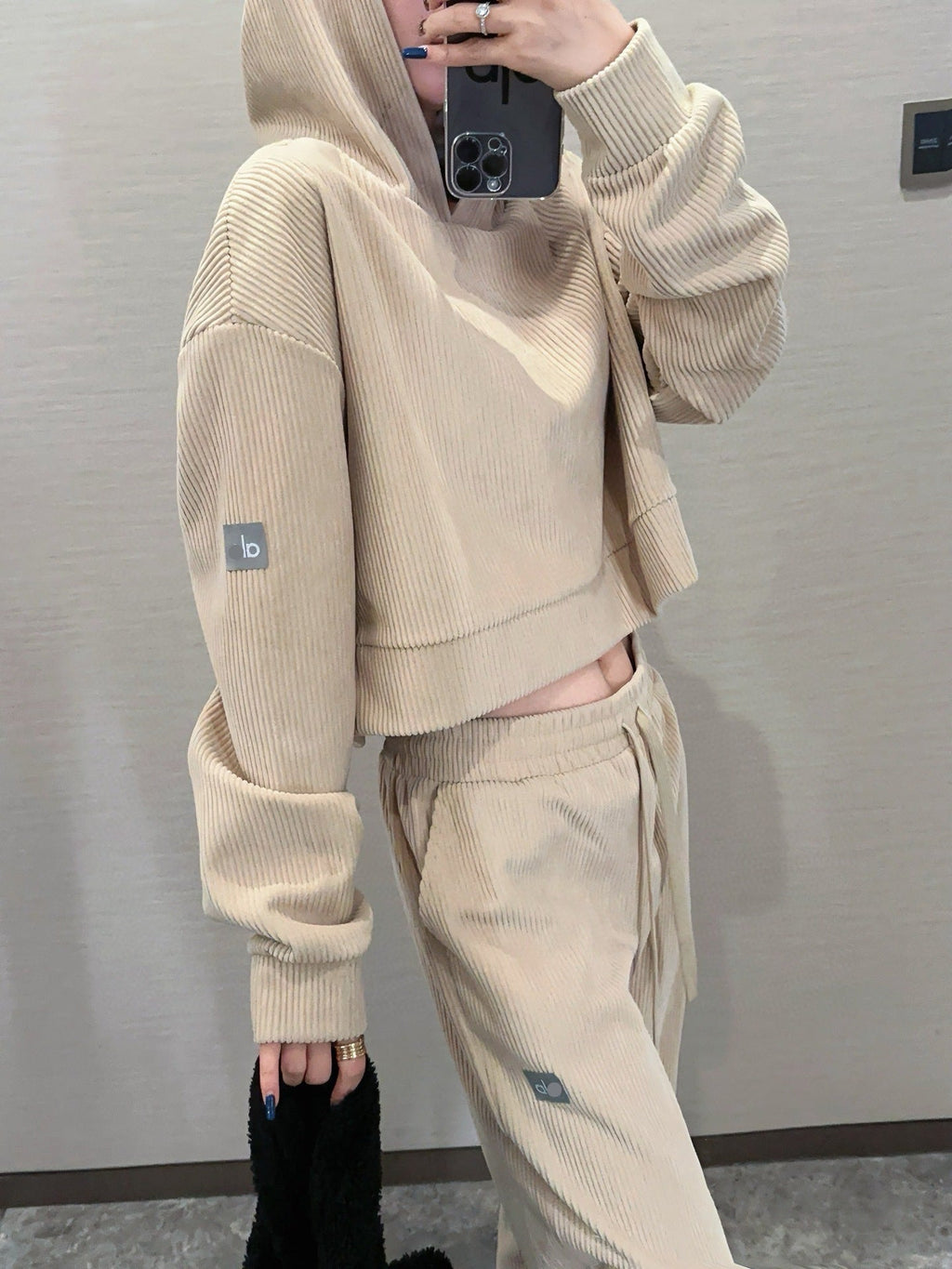 Two-piece corduroy lounge set