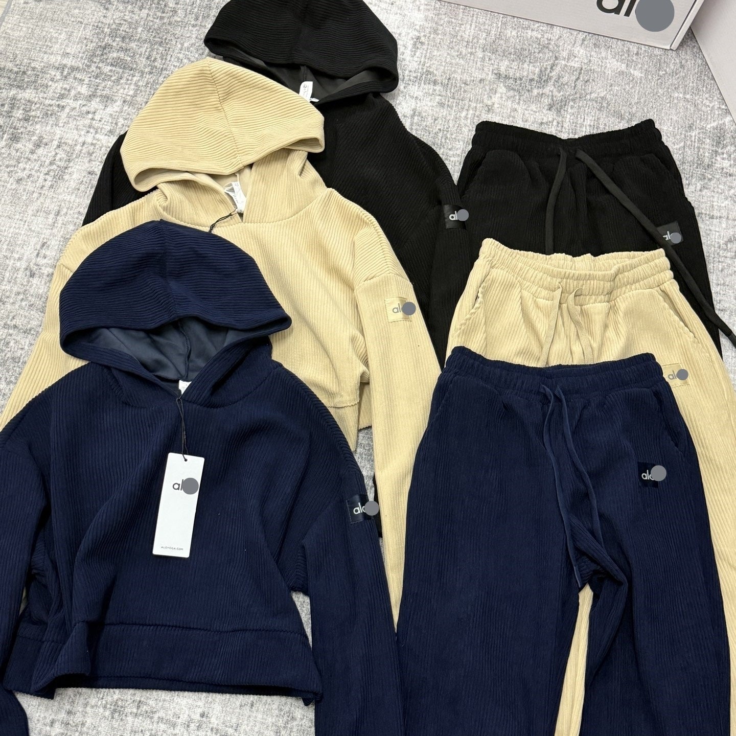 Two-piece corduroy lounge set