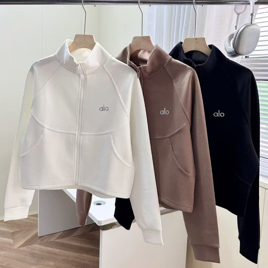 Stehkragenjacke mit Reißverschluss