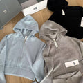 Waffelstrick-Kapuzenpullover