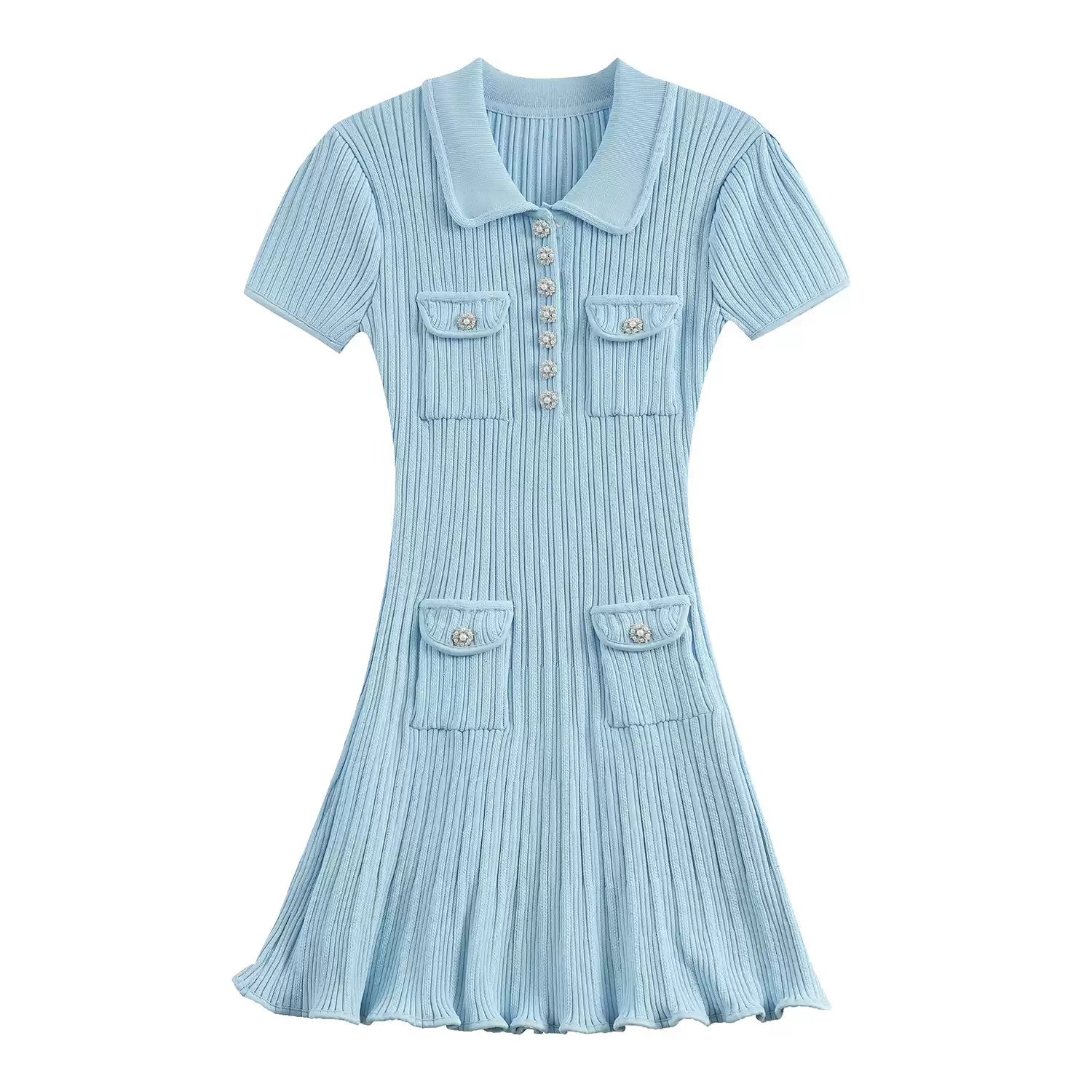 Ribbed Knit Mini Dress - Avenor