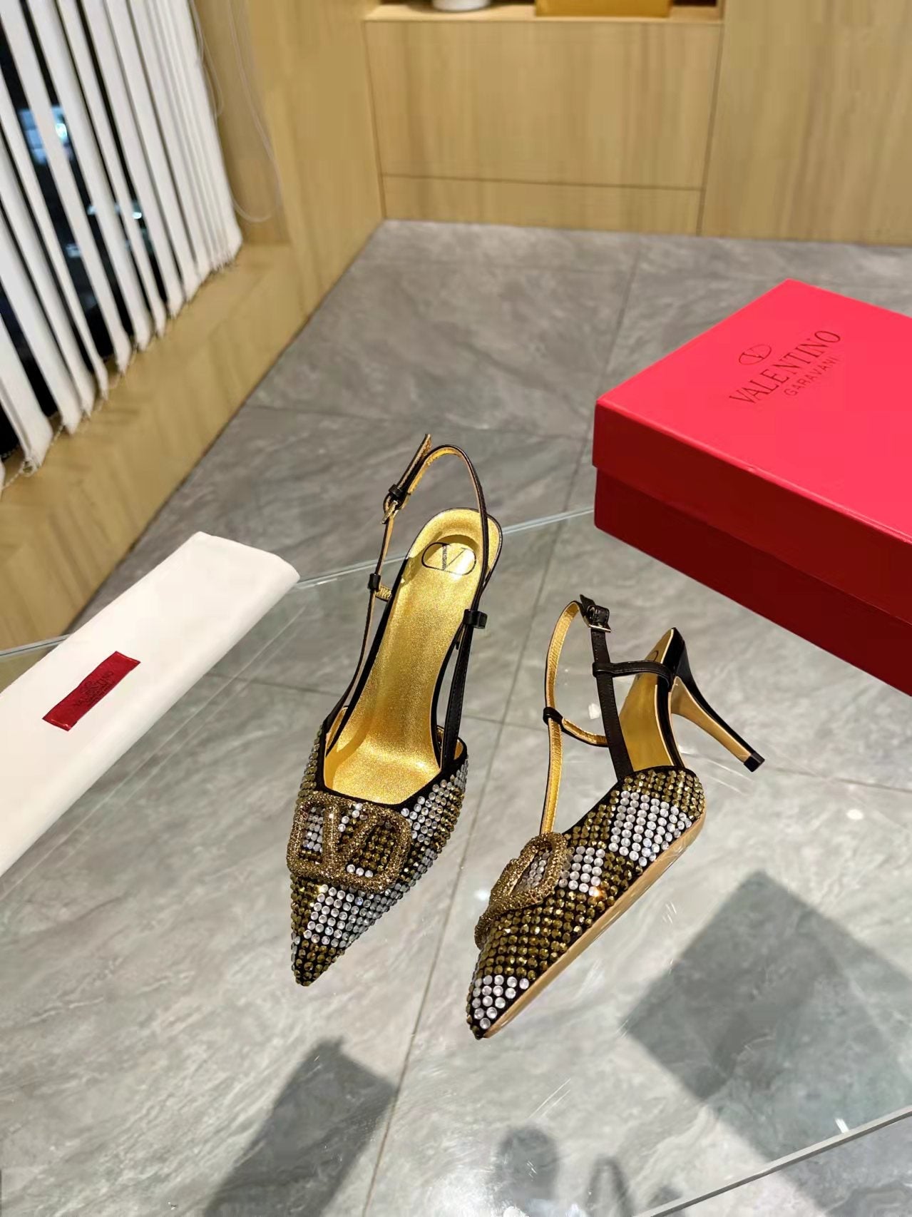 V-Buckle Heels
