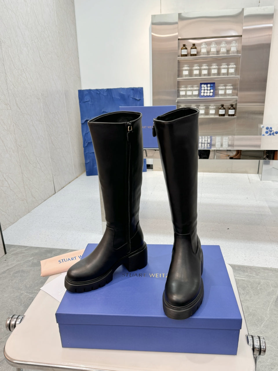 Women's leather knee-high boots