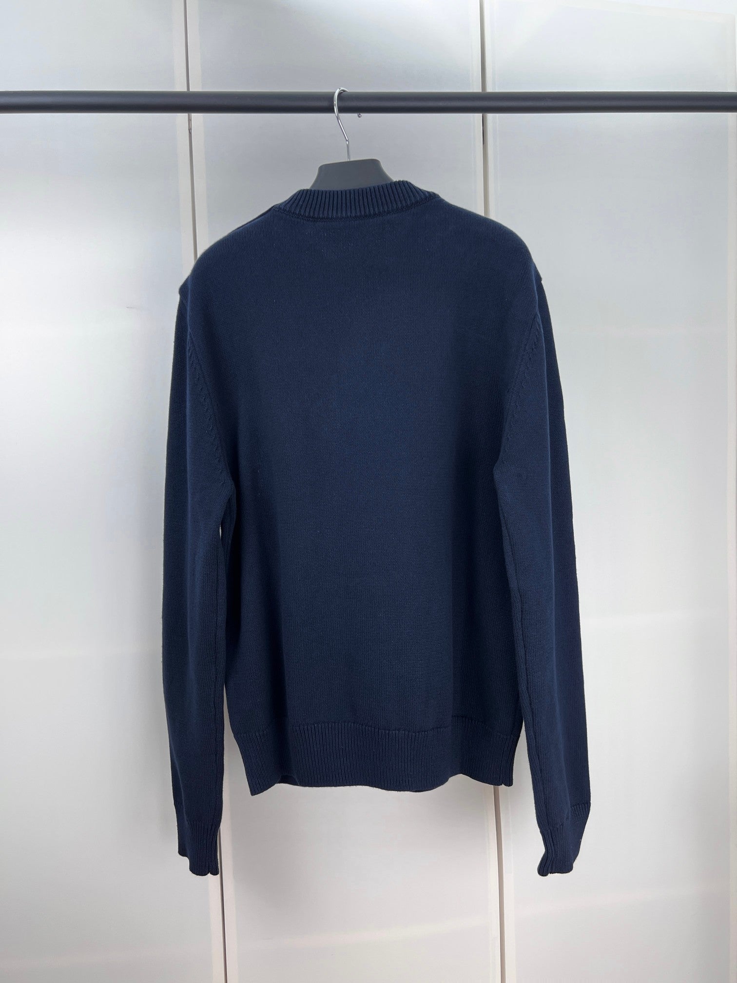 Argyle knit long sleeve sweater