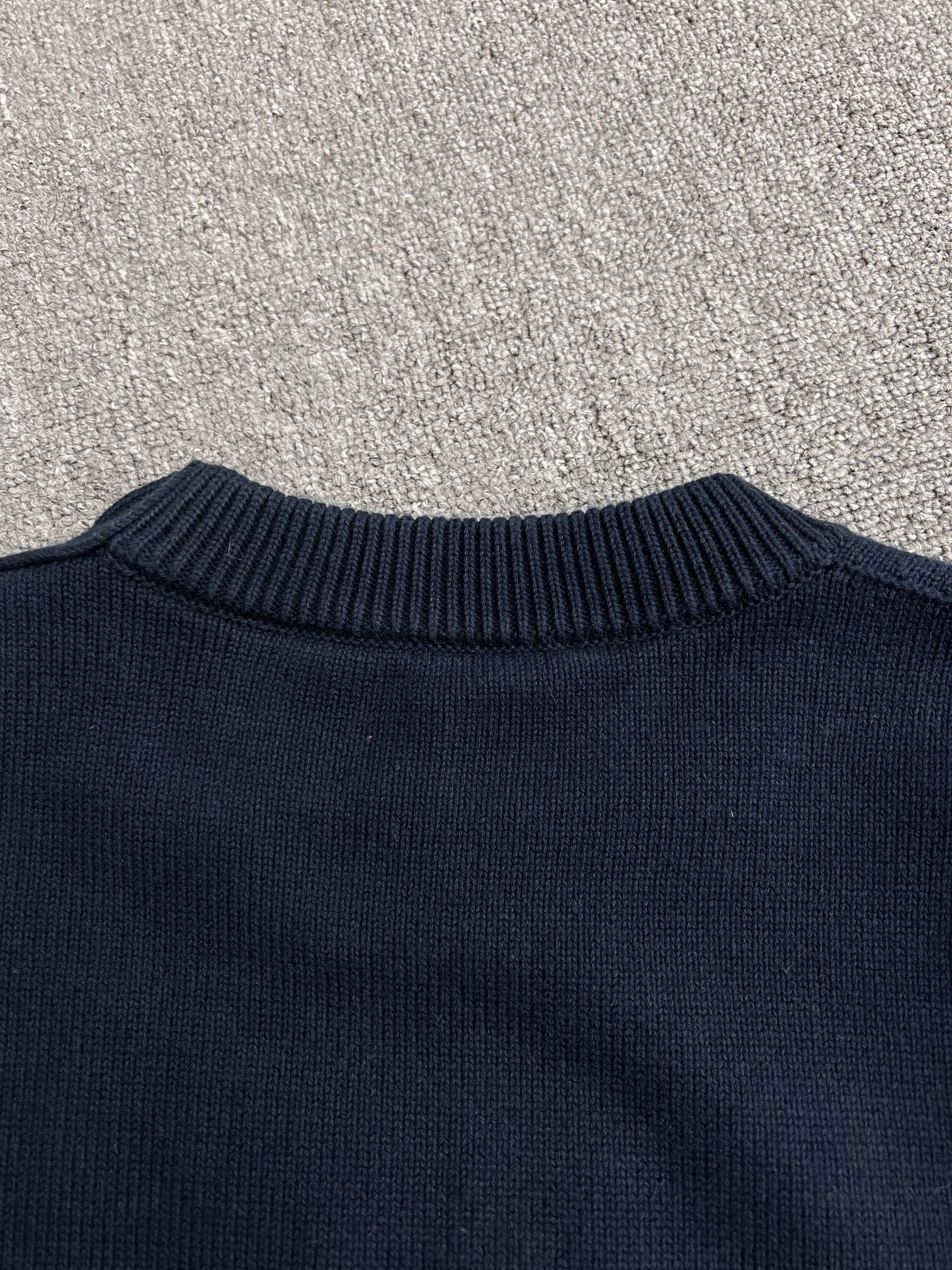 Argyle knit long sleeve sweater