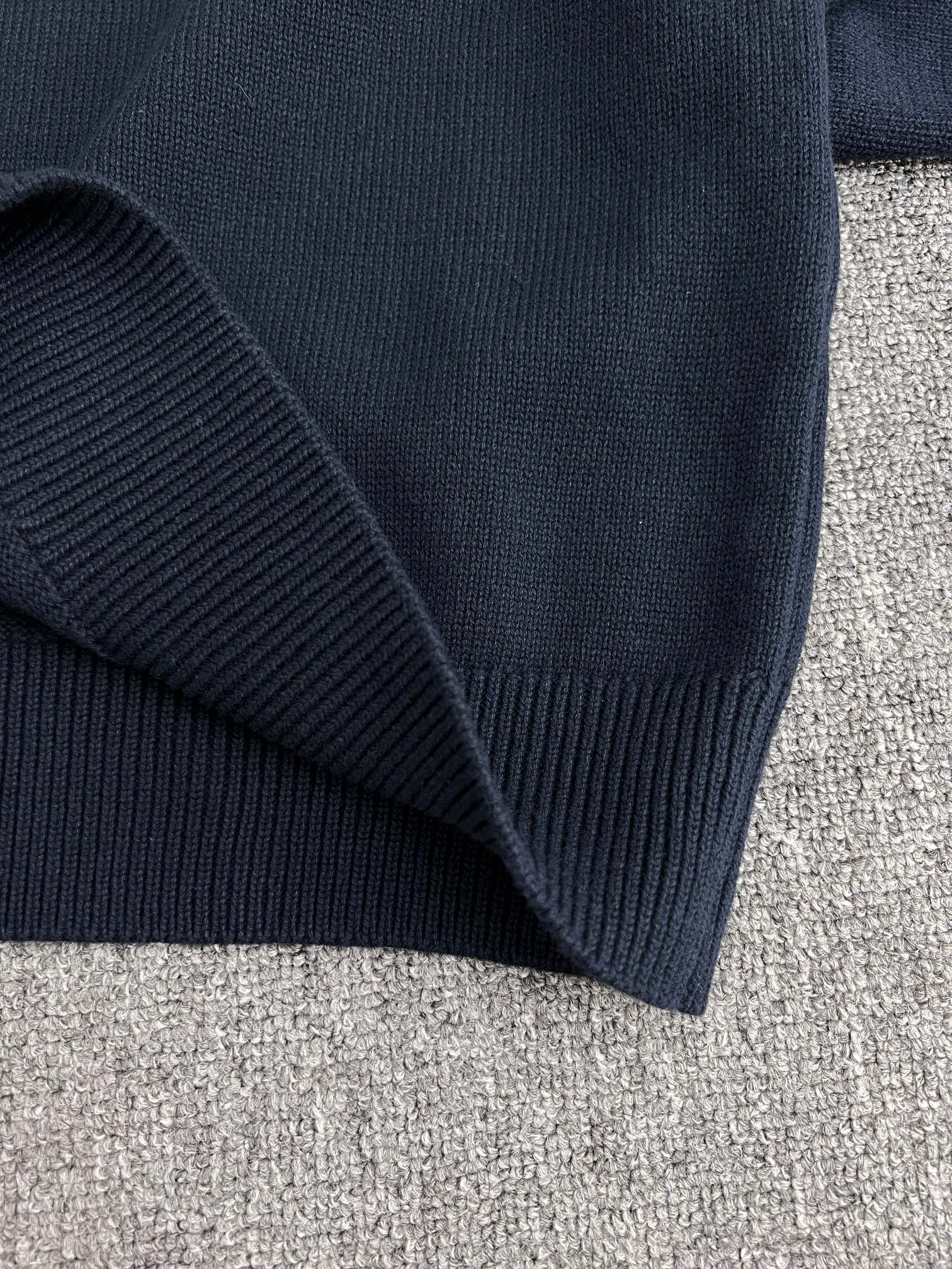 Argyle knit long sleeve sweater