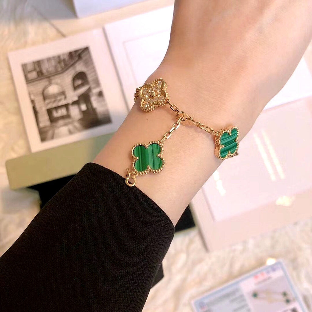 Alhambra-Armband mit Malachit