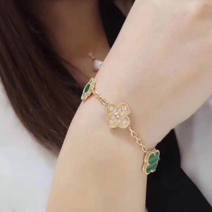 Alhambra-Armband mit Malachit