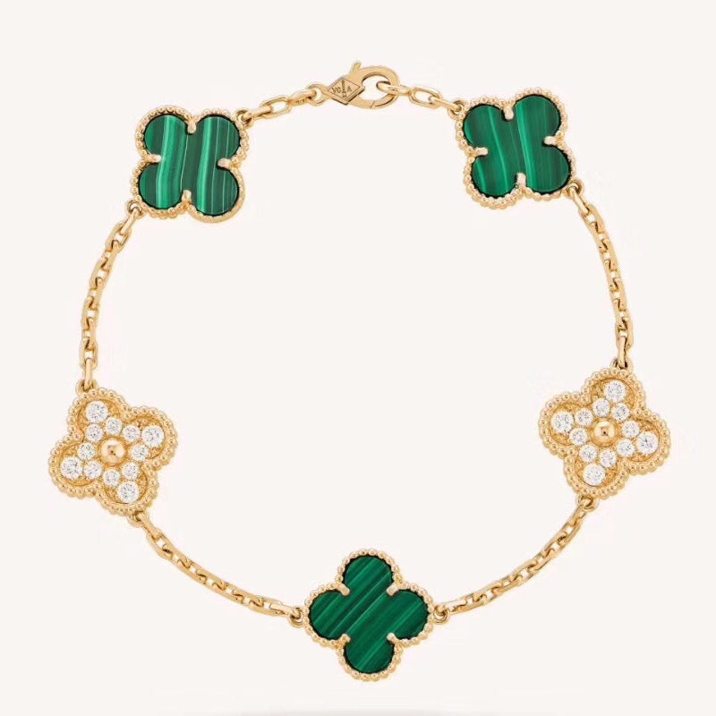 Alhambra-Armband mit Malachit