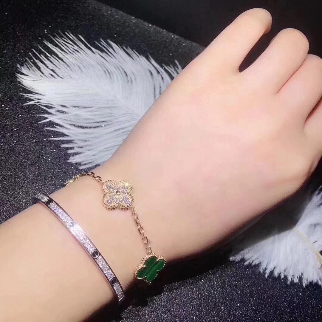 Alhambra-Armband mit Malachit