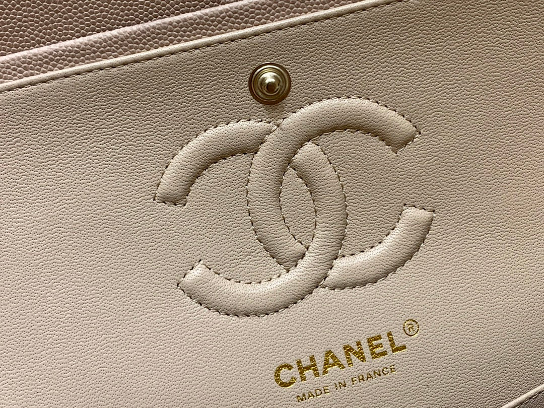 Klassische kleine Pattentasche 23 cm – Beige Edition