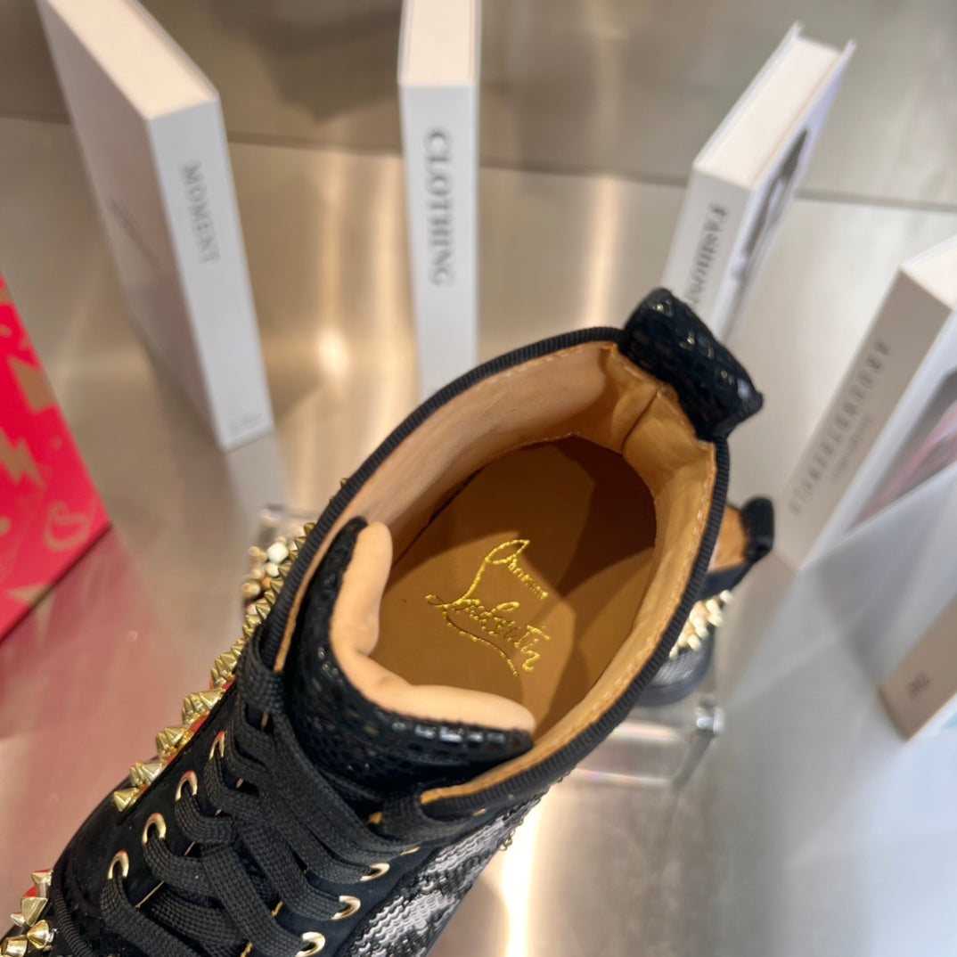 High-top sneakers with studs