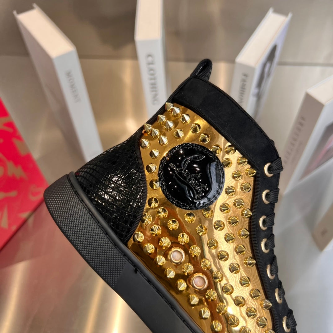 High-top sneakers with studs