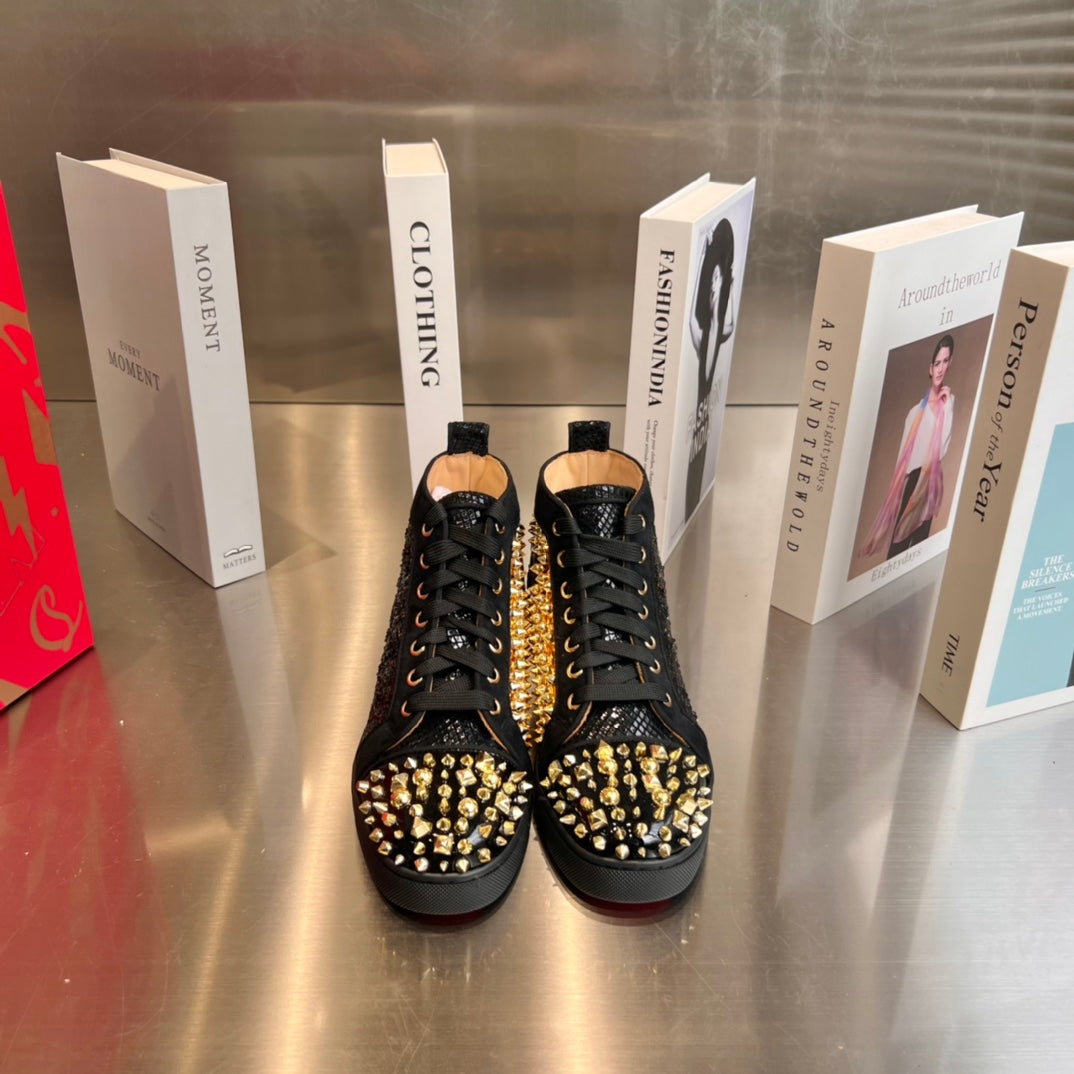 High-top sneakers with studs