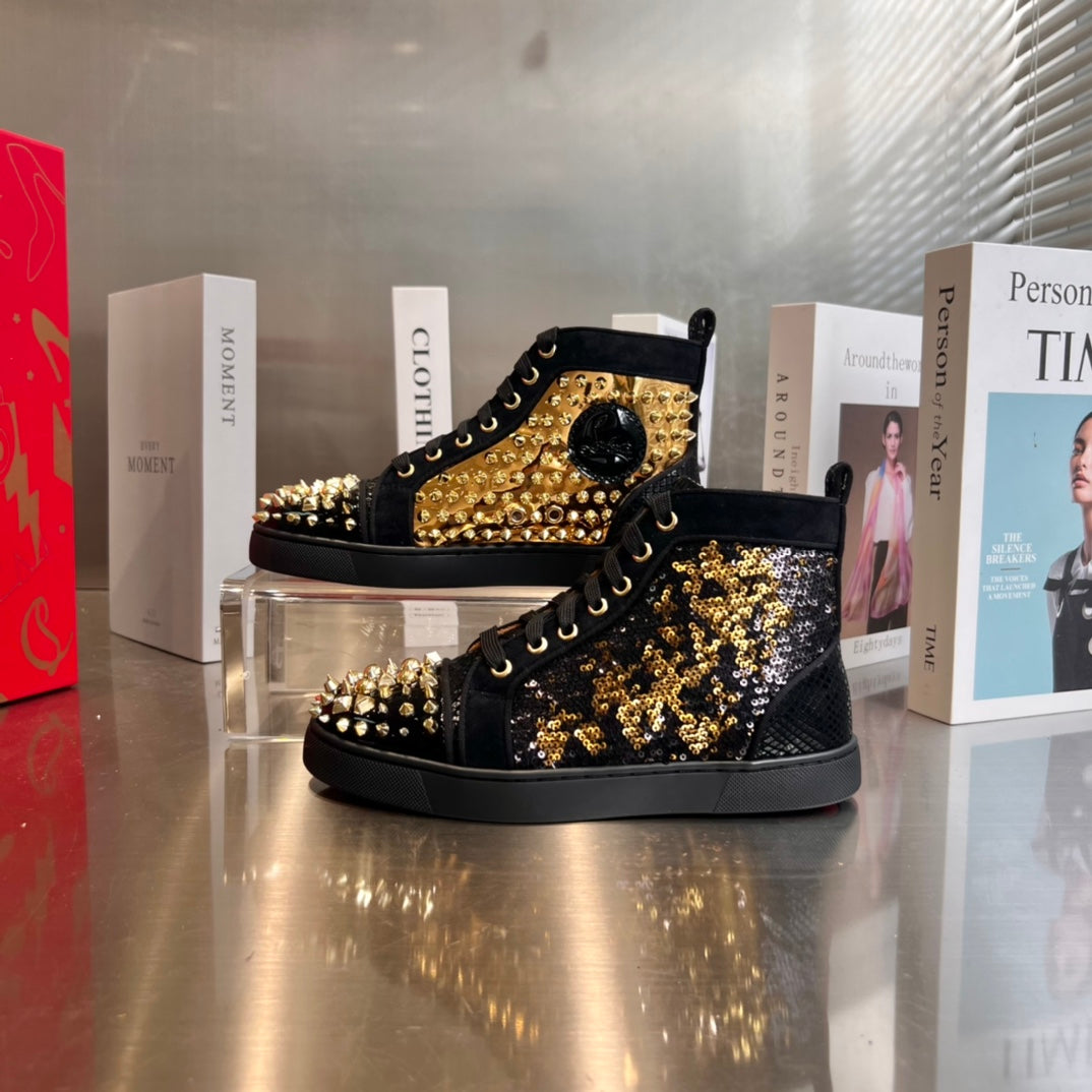 High-top sneakers with studs