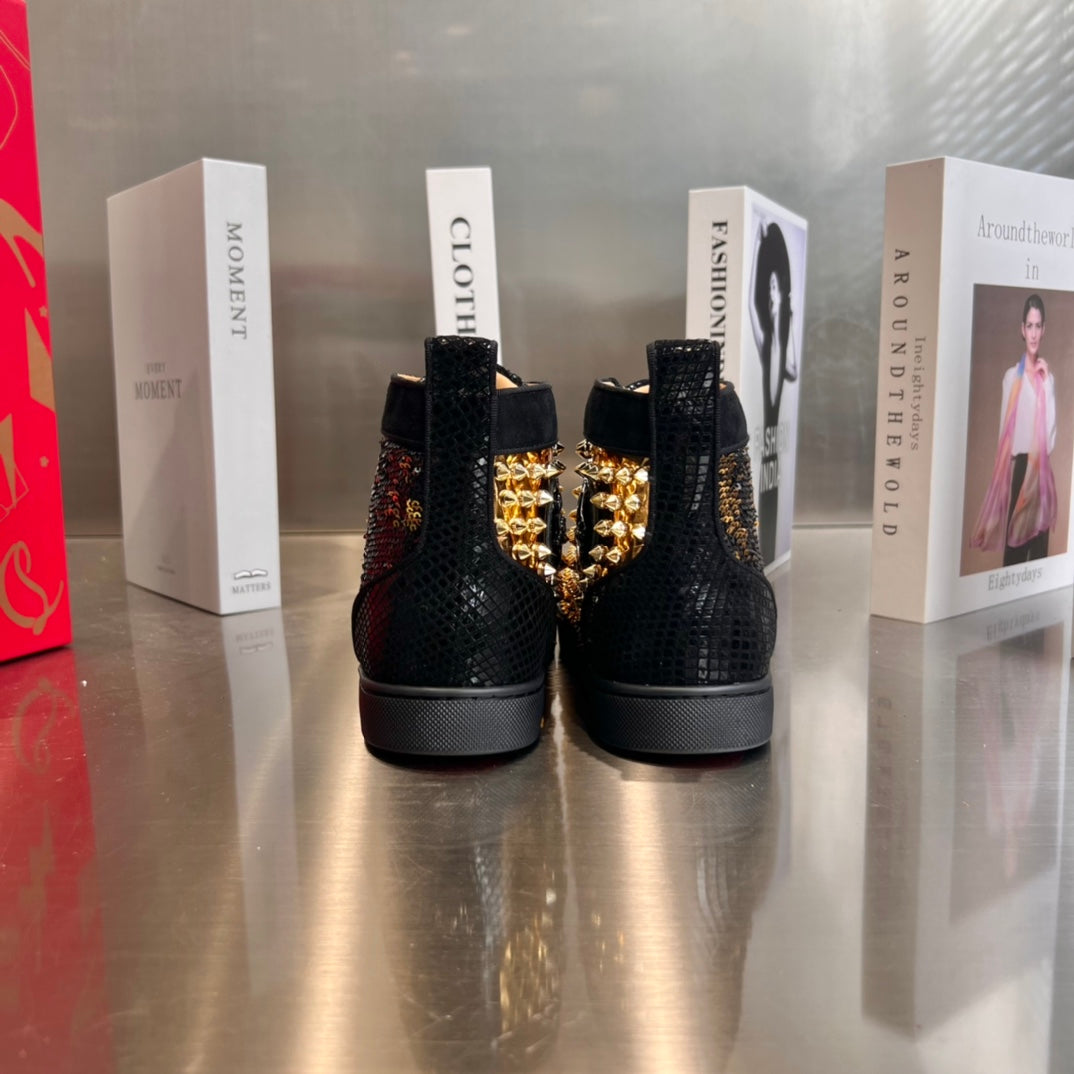 High-top sneakers with studs