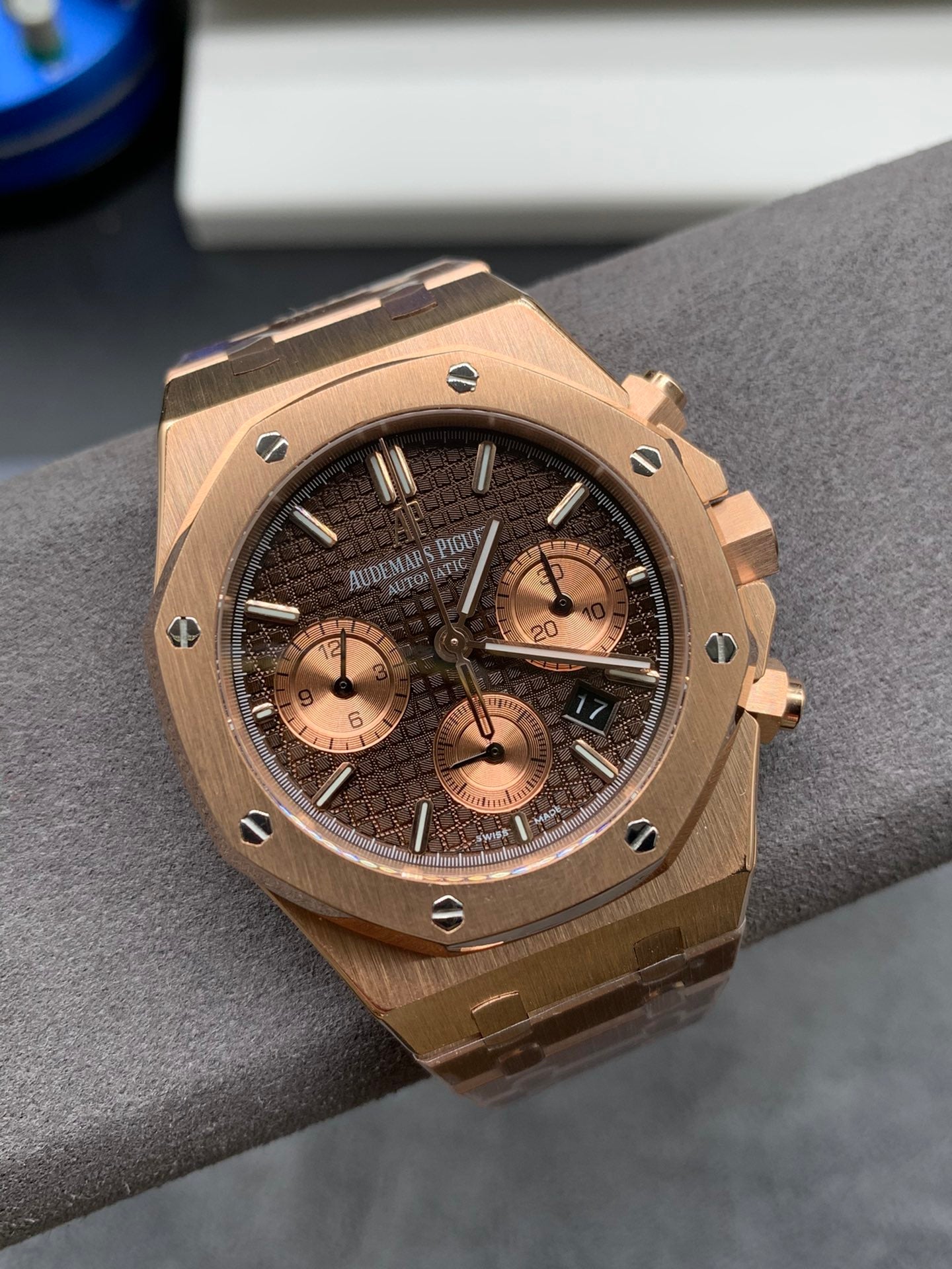 Reloj cronógrafo automático de oro rosa de 41 mm