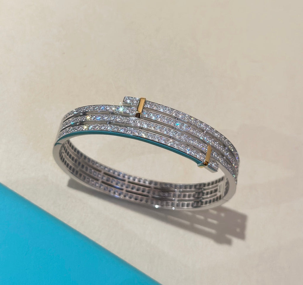 Zweifarbige Diamantarmband