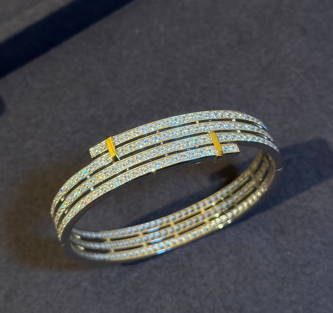 Zweifarbige Diamantarmband