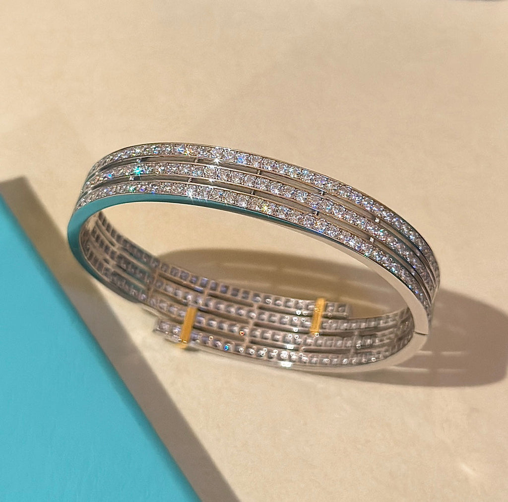 Zweifarbige Diamantarmband