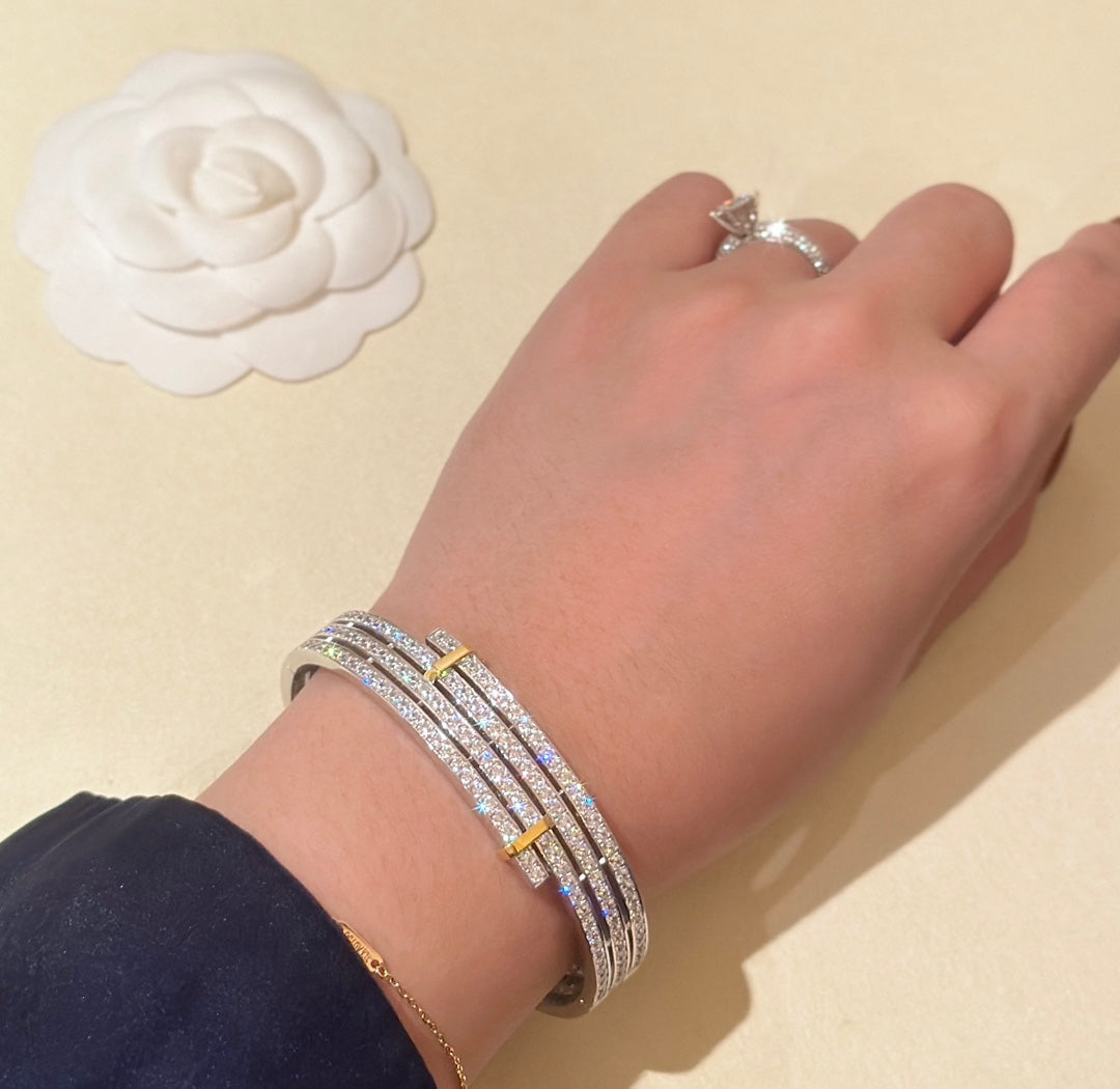 Zweifarbige Diamantarmband