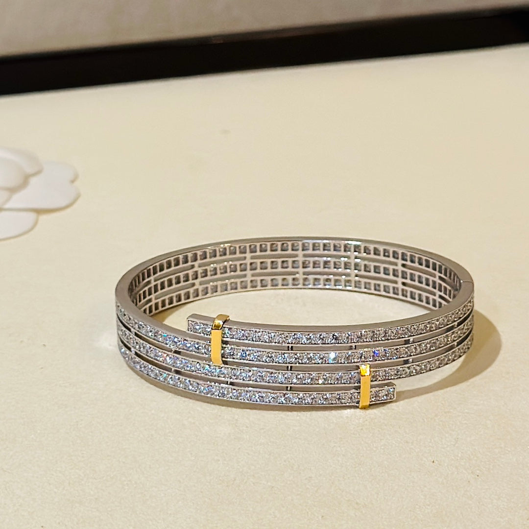 Zweifarbige Diamantarmband