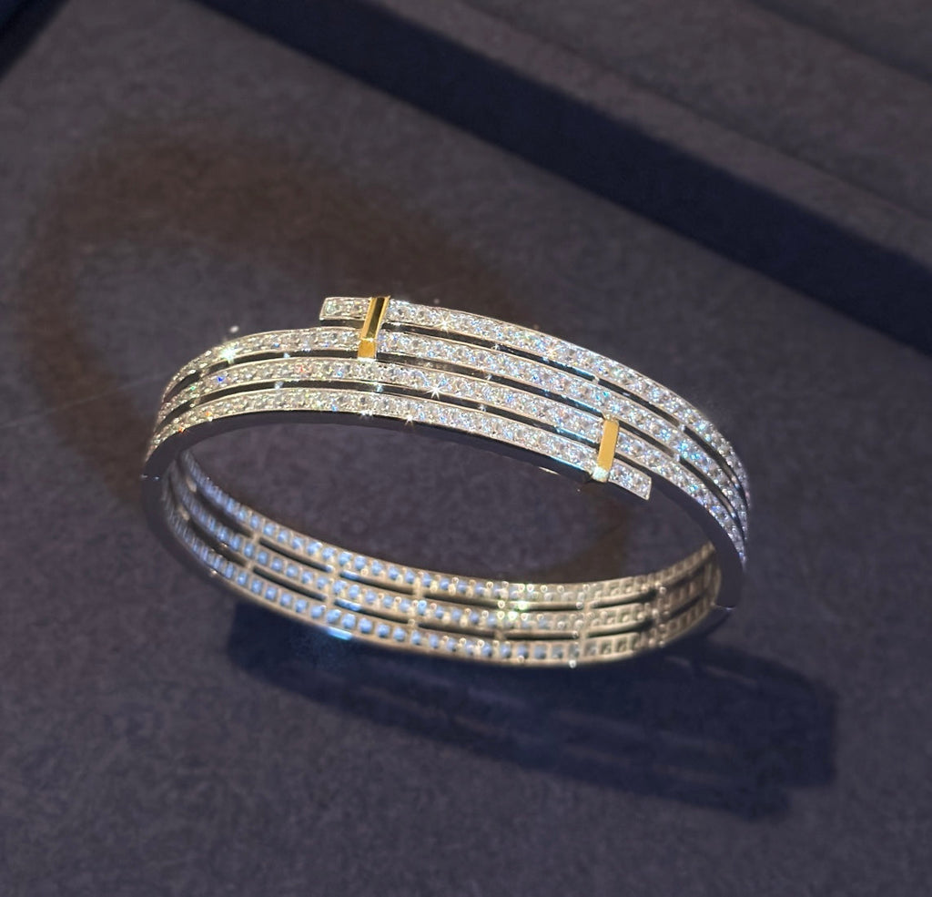 Zweifarbige Diamantarmband