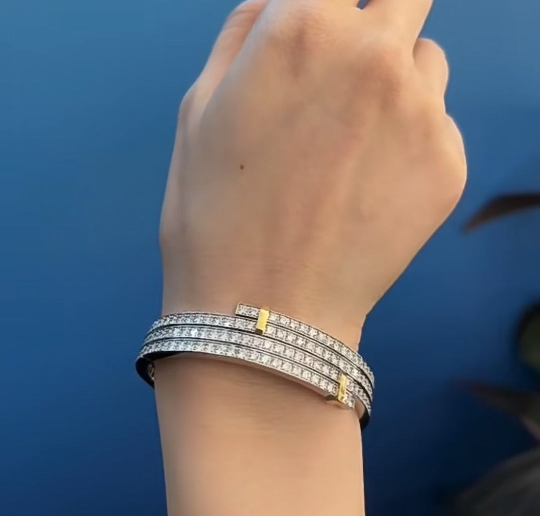 Zweifarbige Diamantarmband
