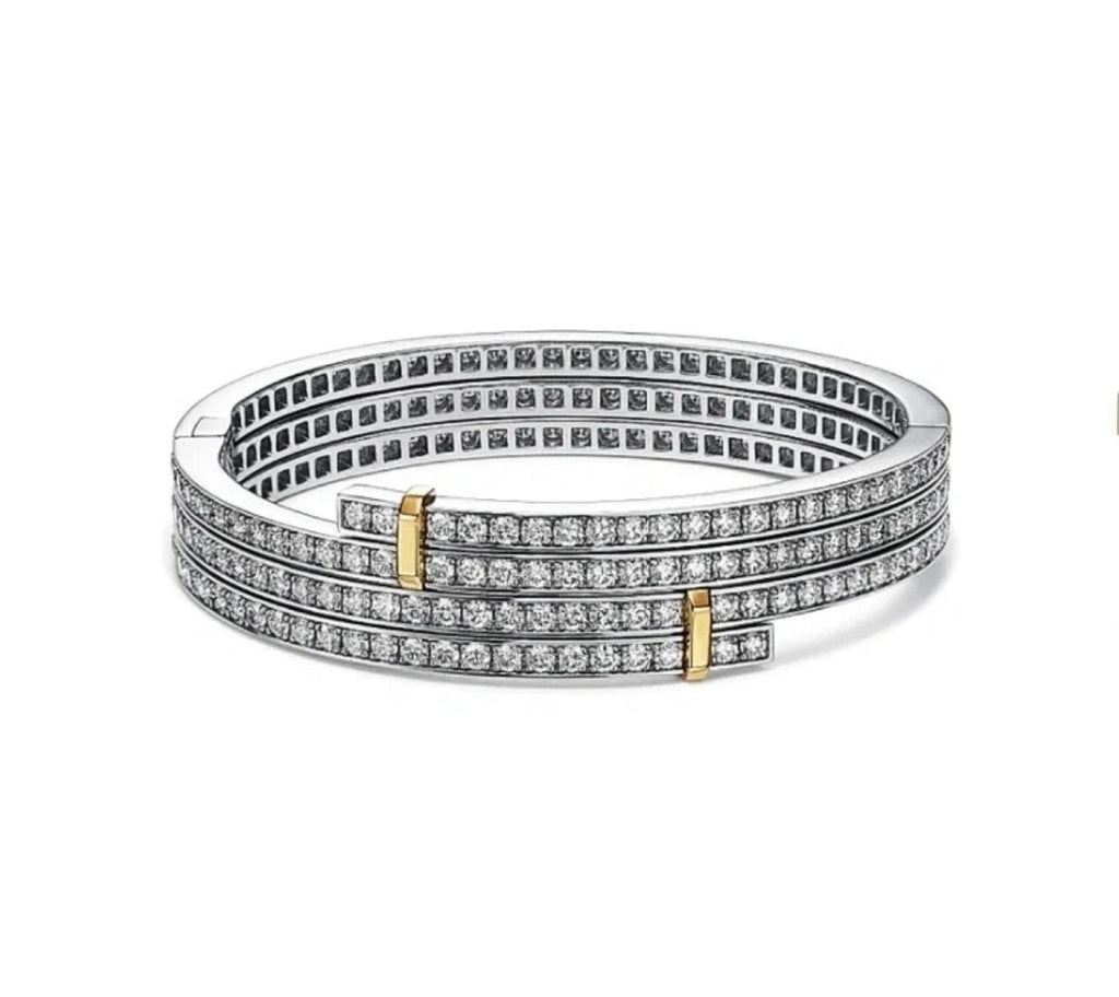 Zweifarbige Diamantarmband