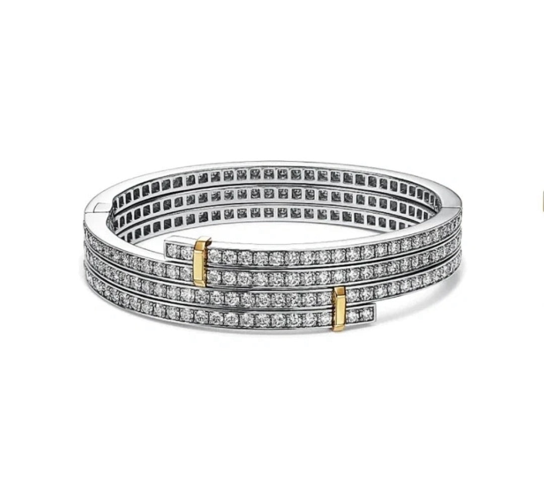 Zweifarbige Diamantarmband