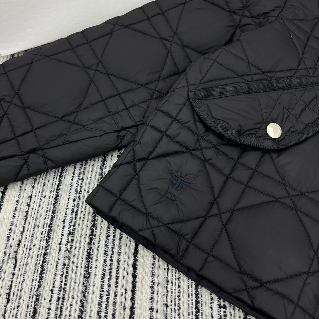 Diamond quilted down jacket