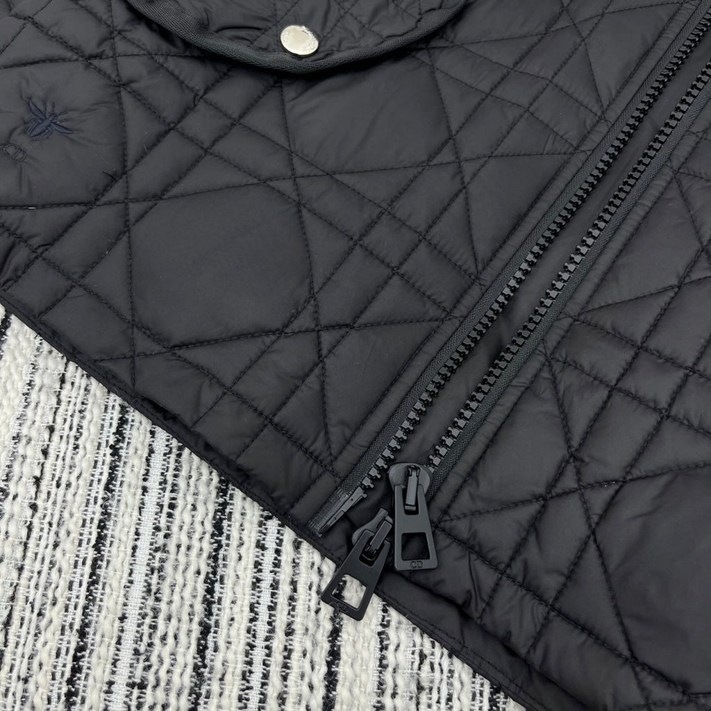 Diamond quilted down jacket
