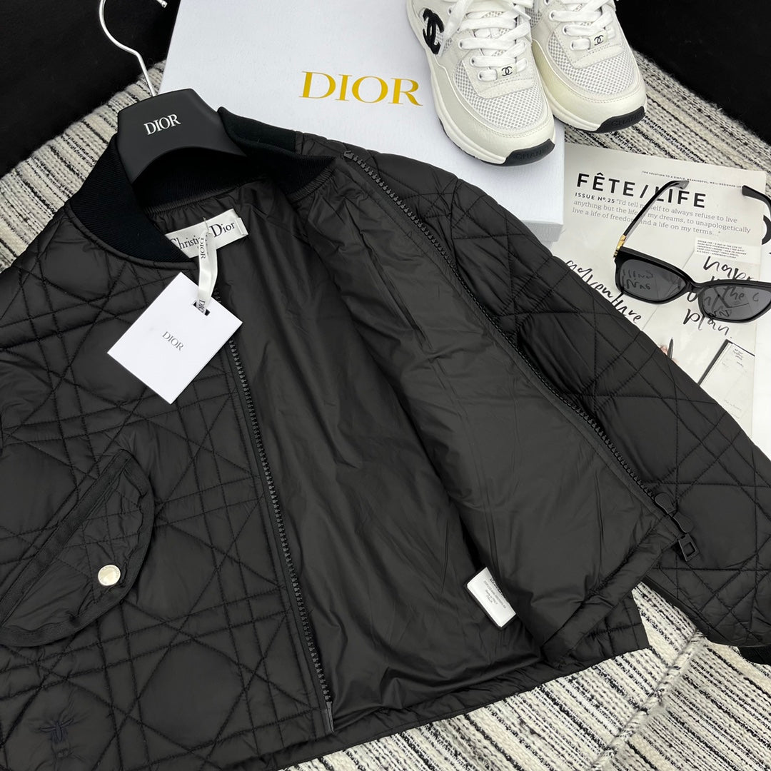 Diamond quilted down jacket