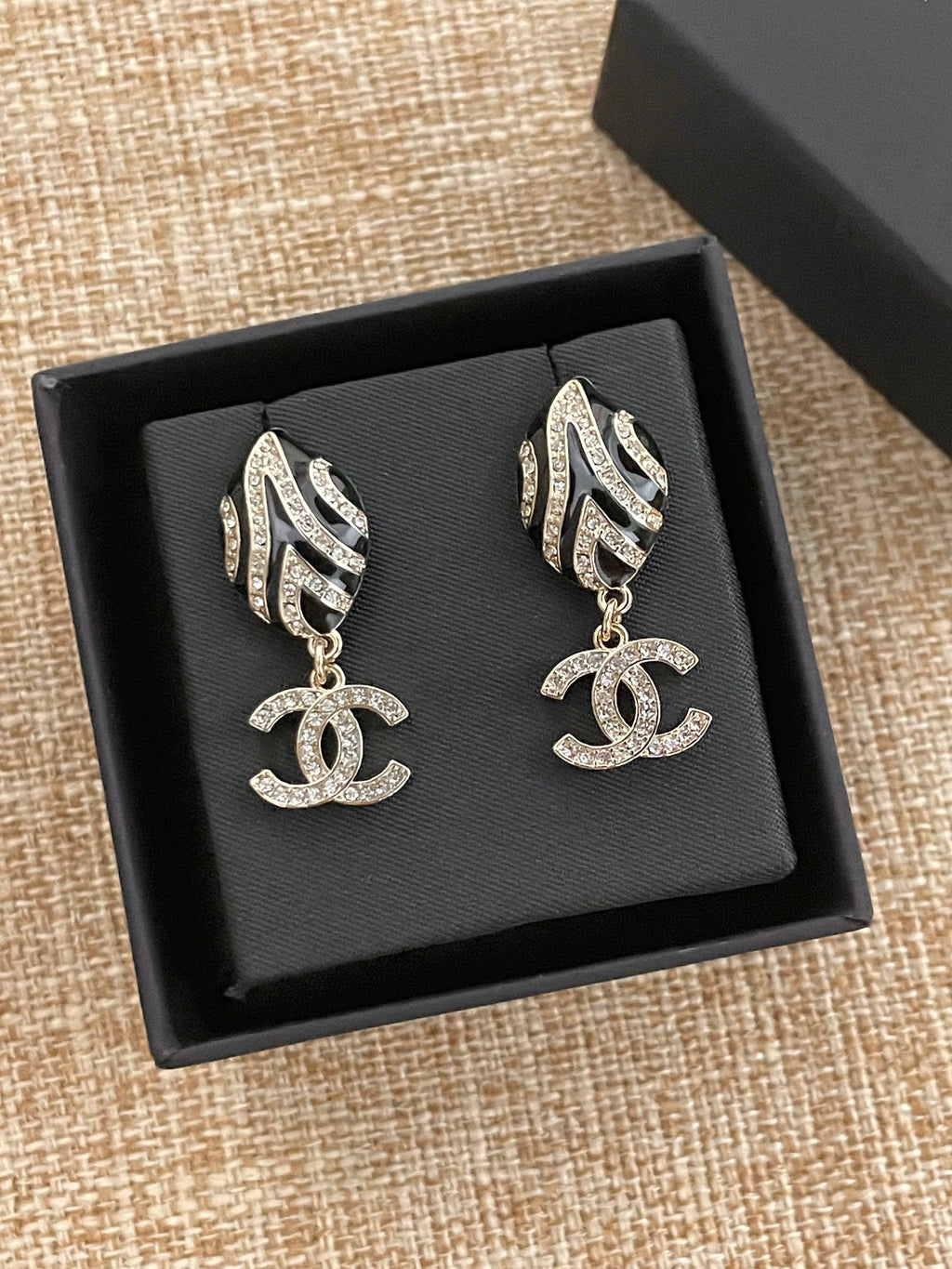 CC enamel drop earrings