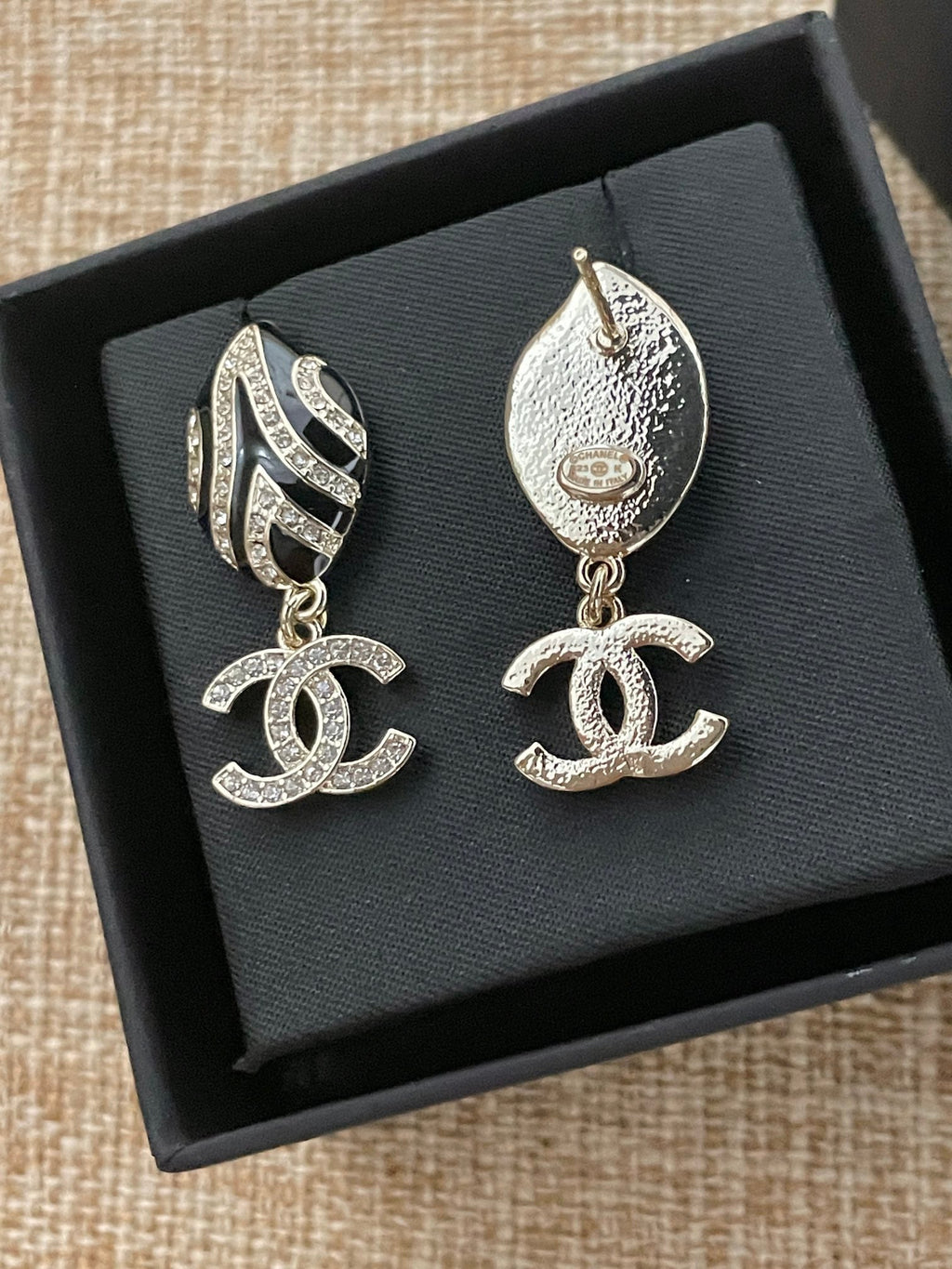 CC enamel drop earrings