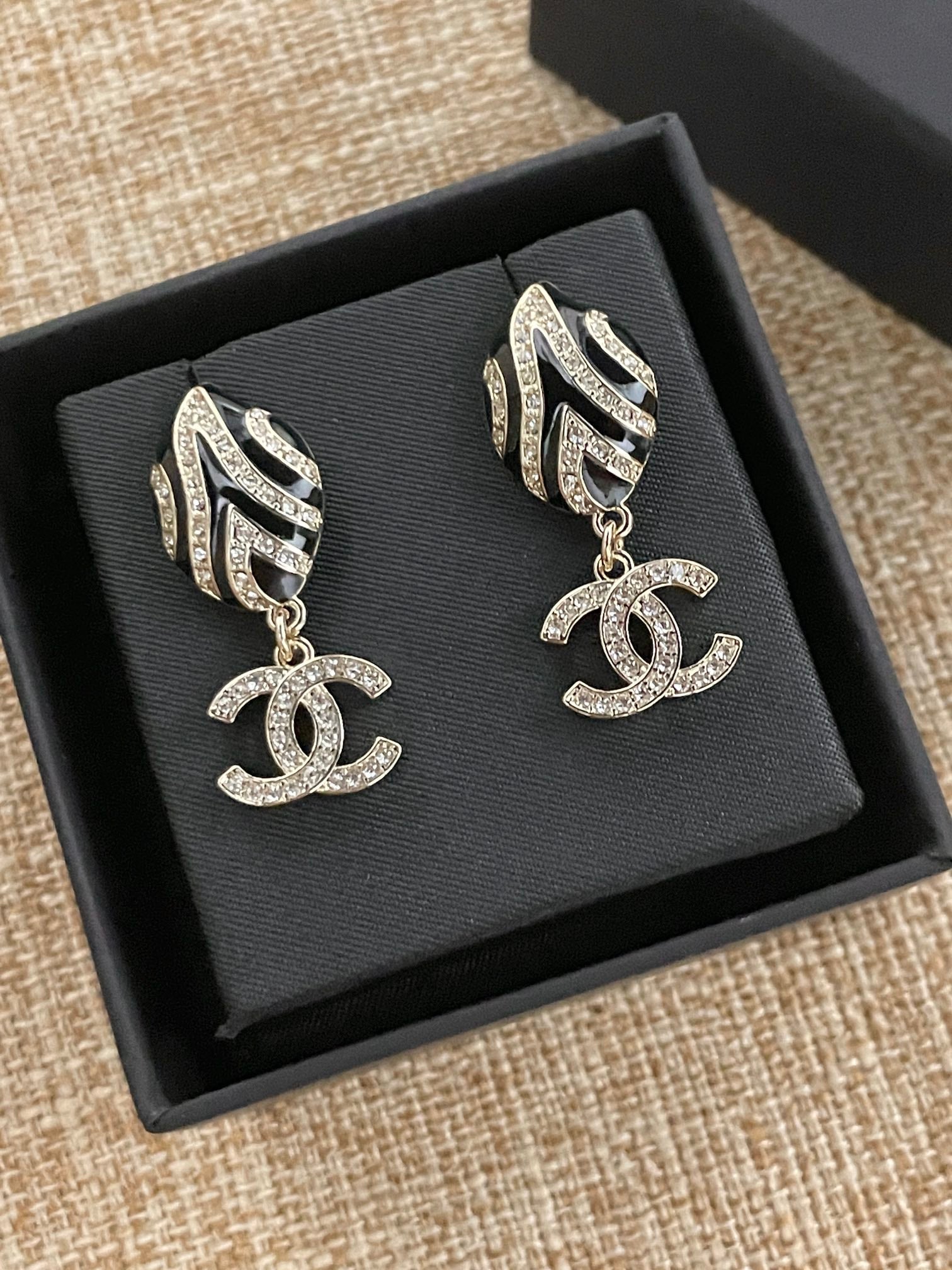 CC enamel drop earrings