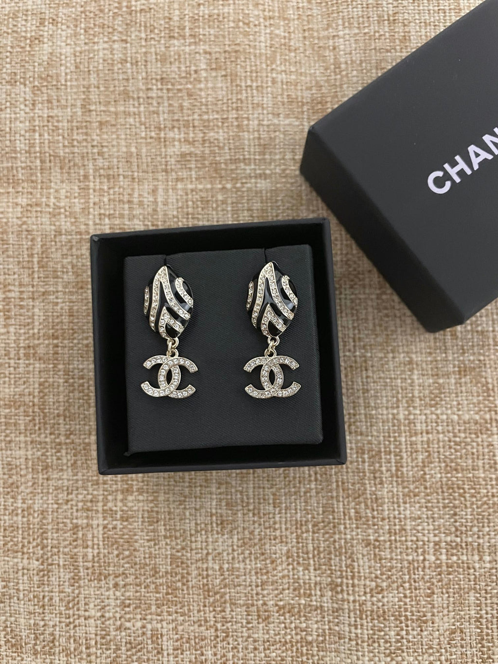 CC enamel drop earrings