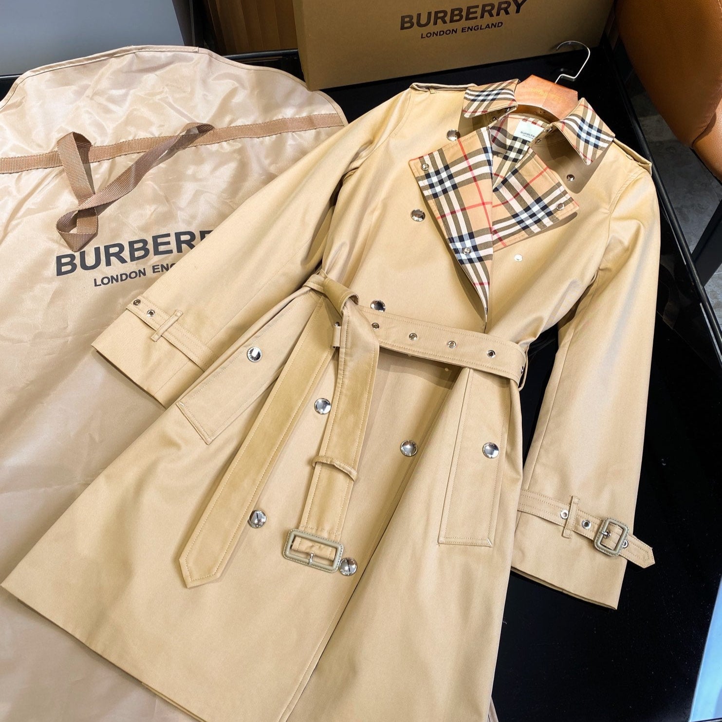 Handmade cotton trench coat