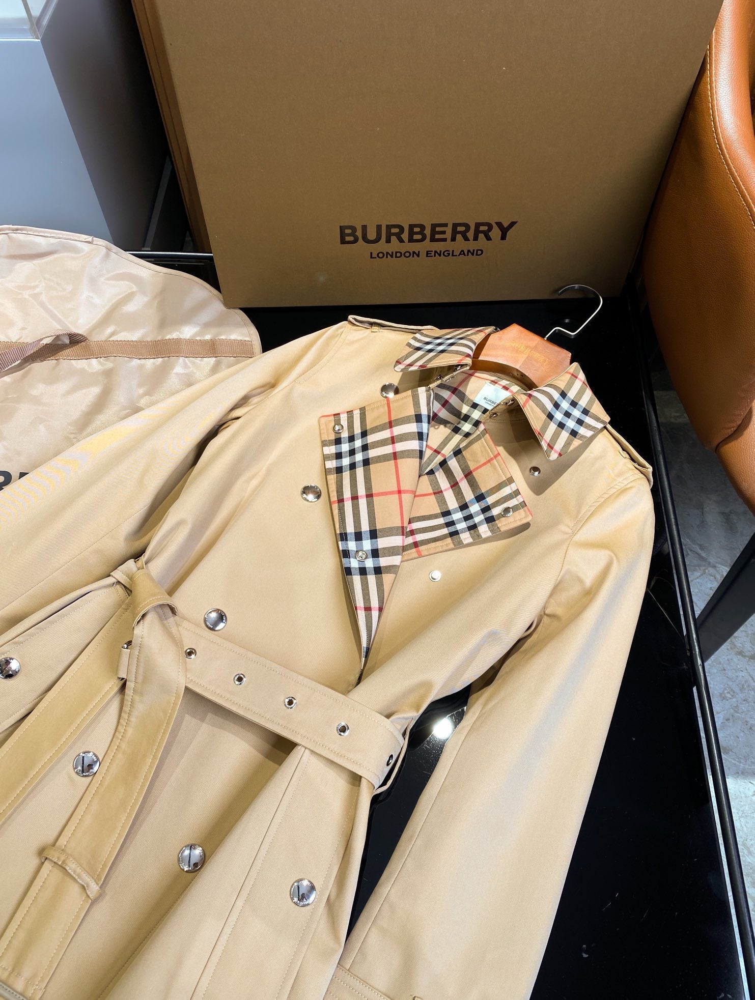 Handmade cotton trench coat