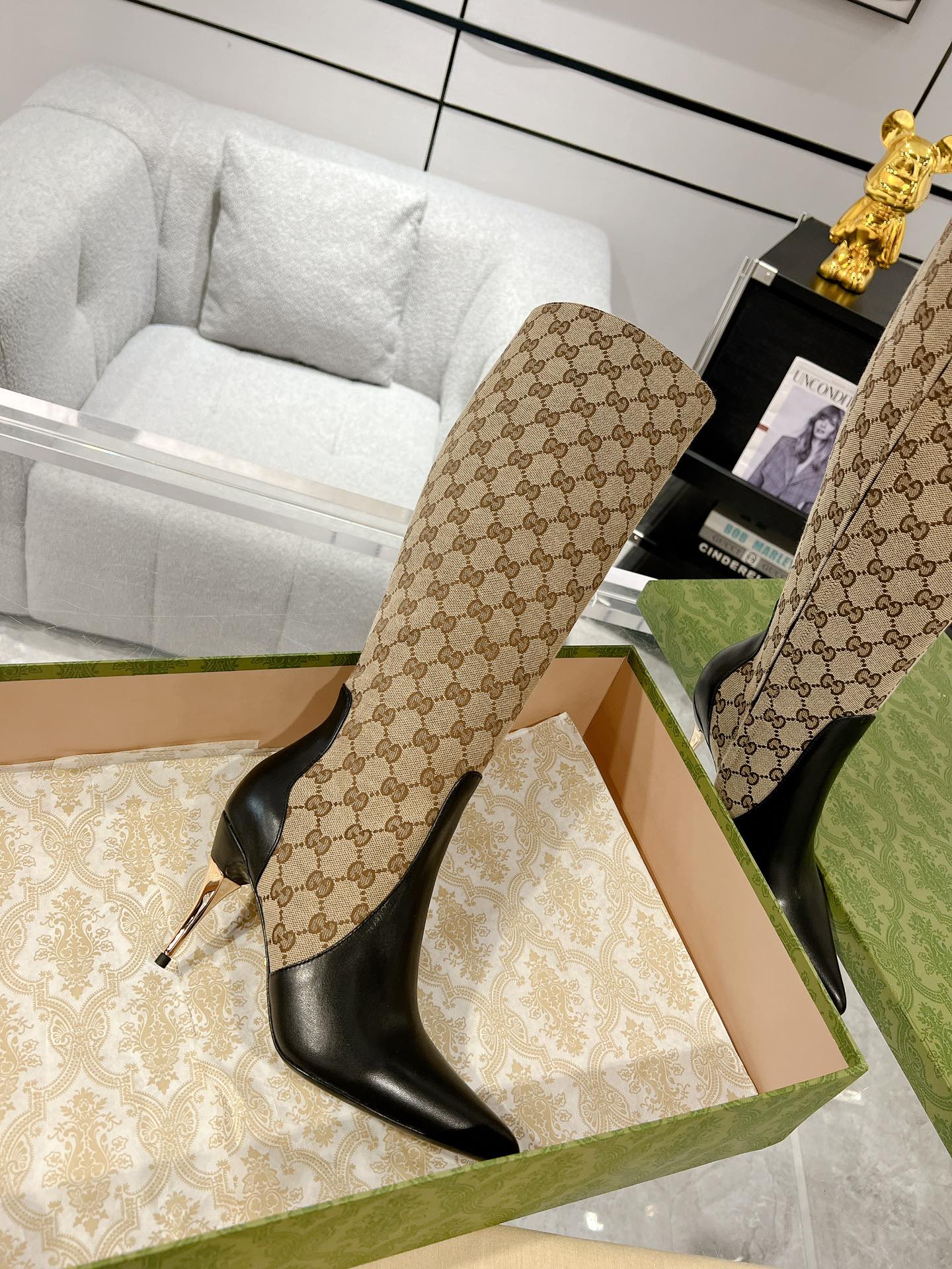 High-heeled ankle boots for women