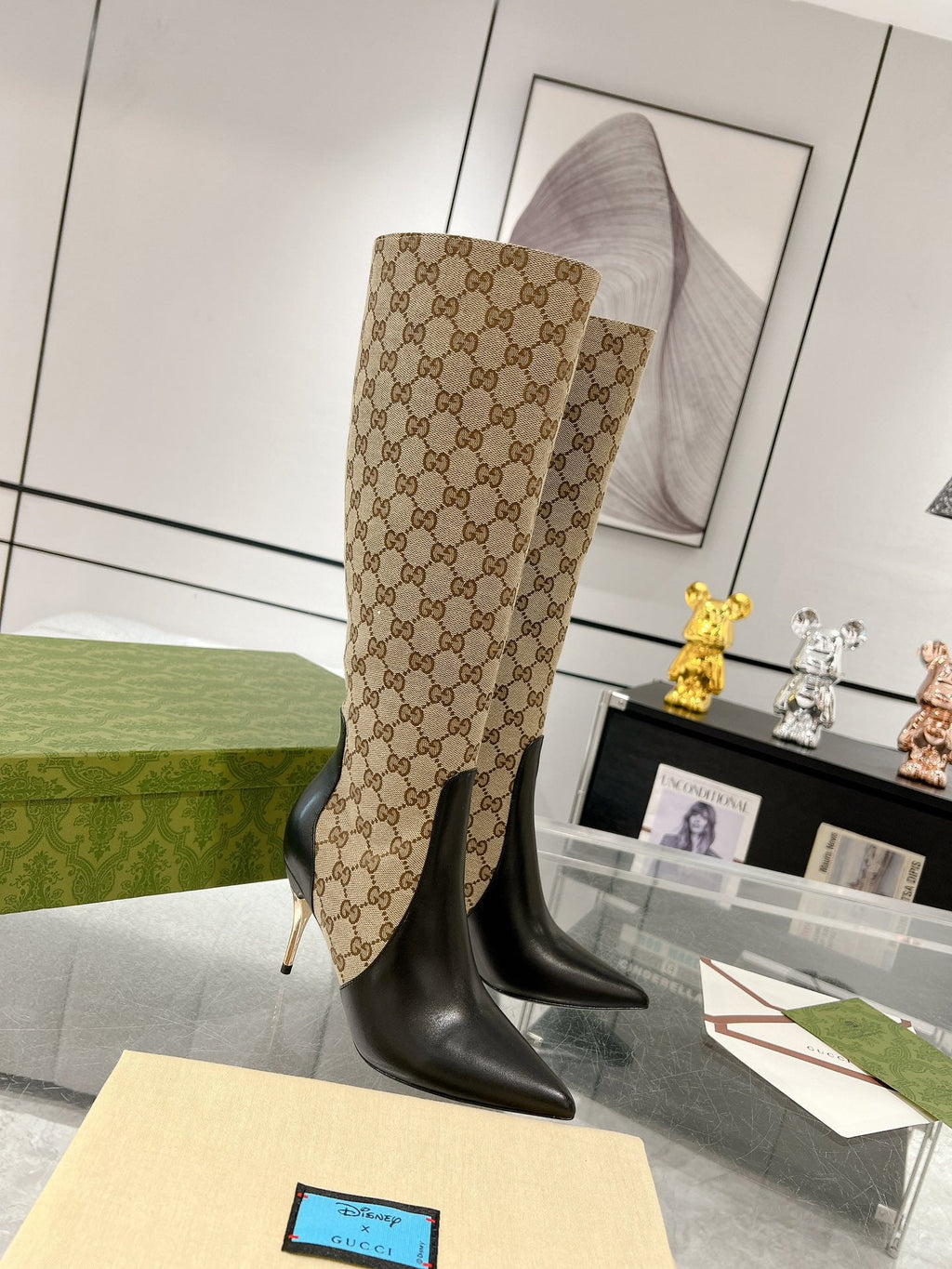 High-heeled ankle boots for women