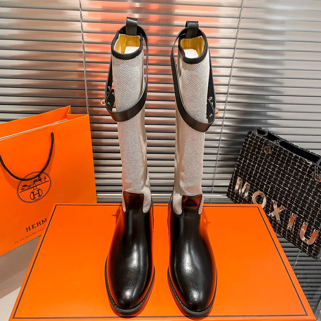 Damen-Overkneestiefel mit Gürteldetail