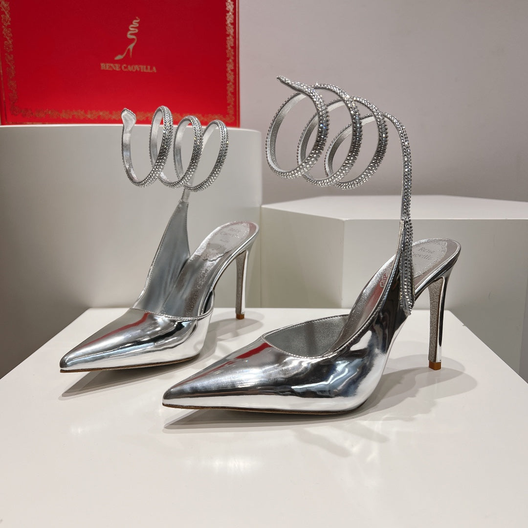 Cleo Slingback-Pumps mit Schlangenmuster