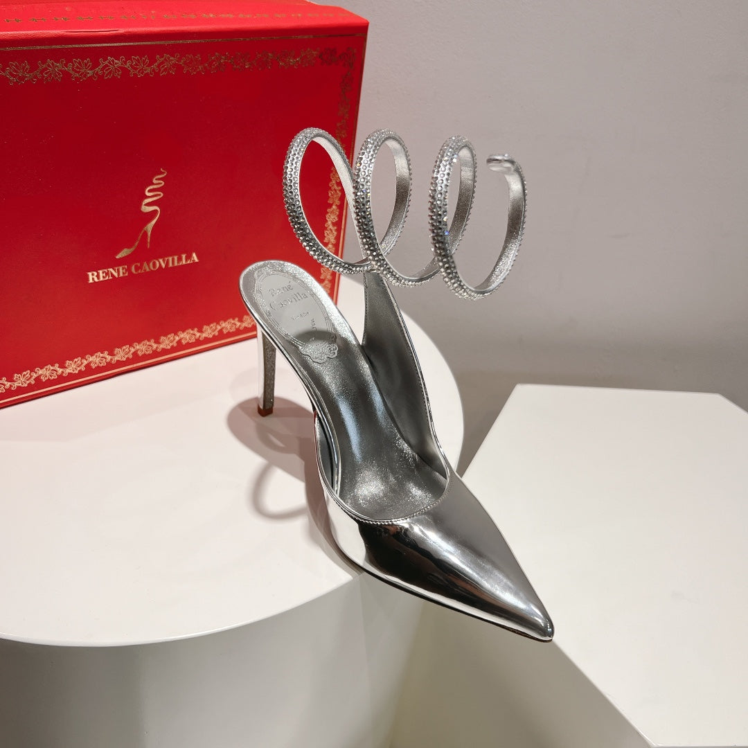 Cleo Slingback-Pumps mit Schlangenmuster